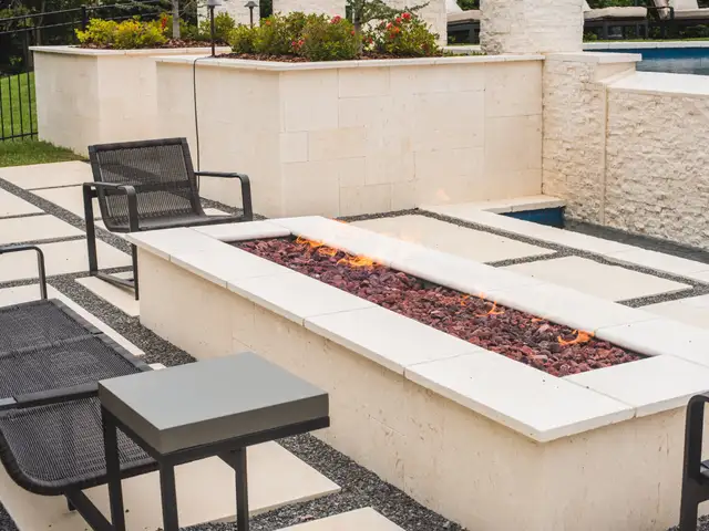 Fire feature built by Waterscapes Backyard Resorts in Middle Tennessee