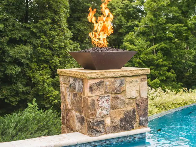 Fire feature built by Waterscapes Backyard Resorts in Middle Tennessee