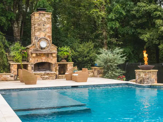 Fire feature built by Waterscapes Backyard Resorts in Middle Tennessee