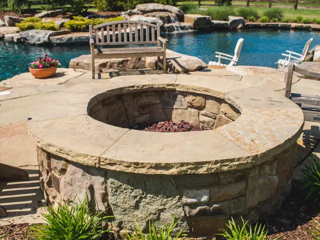Fire feature built by Waterscapes Backyard Resorts in Middle Tennessee