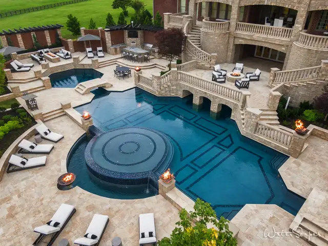 Free-form gunite pool built by Waterscapes Backyard Resorts in Middle Tennessee