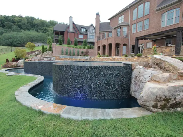 Infinity-edge pool built by Waterscapes Backyard Resorts in Middle Tennessee