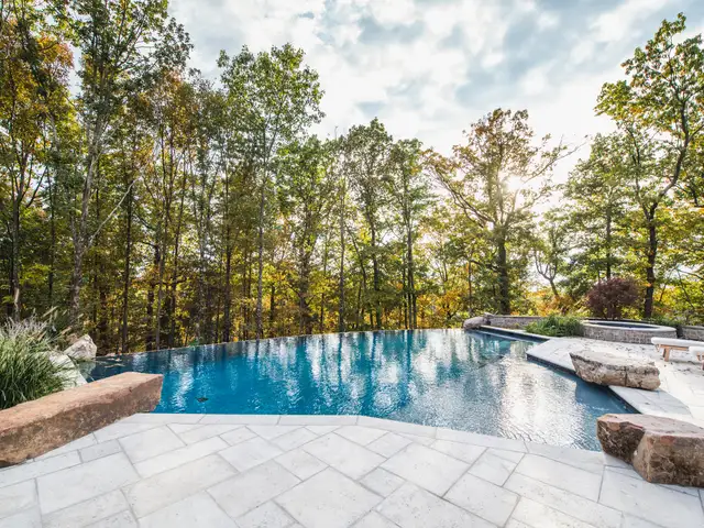 Infinity-edge pool built by Waterscapes Backyard Resorts in Middle Tennessee