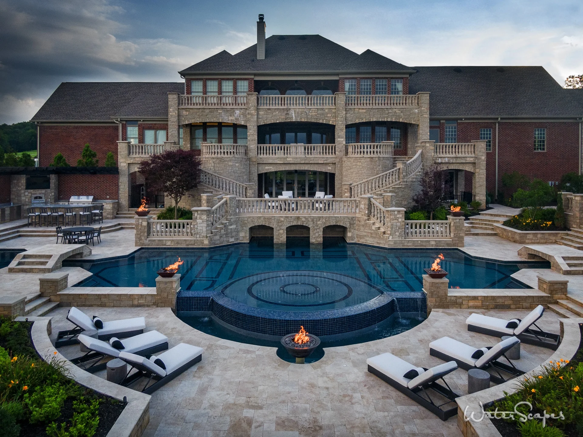 Legacy Series resort-style custom pool with fire features by Waterscapes Nashville